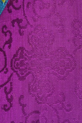 Lot 461 - A violet damask silk informal robe, chang-fu, Chinese, 20th century
