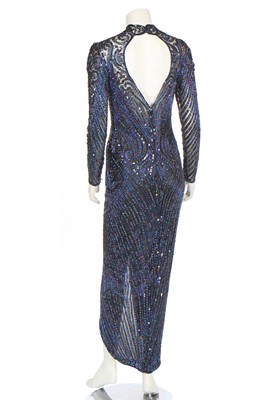 Lot 233 - A Bob Mackie beaded and sequined mesh evening gown, 1980s