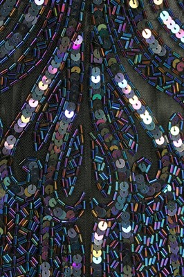 Lot 233 - A Bob Mackie beaded and sequined mesh evening gown, 1980s