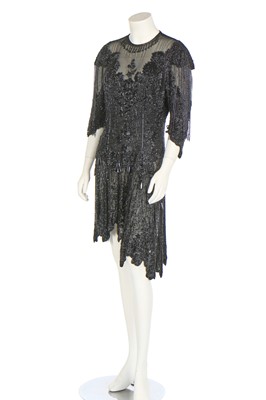 Lot 233 - A Bob Mackie beaded and sequined mesh evening gown, 1980s