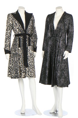 Lot 261 - A Rae Spencer Cullen/Miss Mouse 'snow leopard' printed needlecord coat, circa 1970