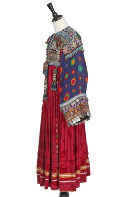 Lot 447 - Two embroidered cotton dresses, Afghan, 1970s and 1990s