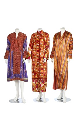 Lot 446 - A coat formed from a Phulkari embroidered shawl, probably 1960s-70s