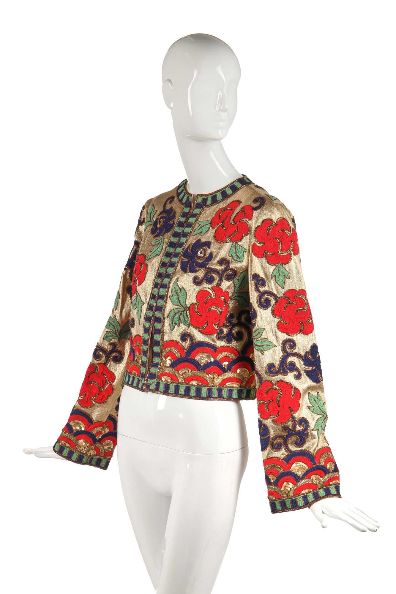 Lot 321 - A Marc Bohan for Christian Dior chinoiserie lamé jacket, probably Autumn-Winter 1975-76