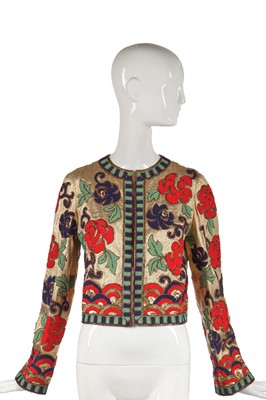 Lot 321 - A Marc Bohan for Christian Dior chinoiserie lamé jacket, probably Autumn-Winter 1975-76