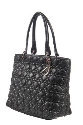 Lot 104 - A Dior black Cannage lambskin leather shoulder bag, 2000s