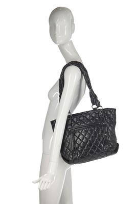 Lot 13 - A Chanel black quilted lambskin leather bag, 2005-2006