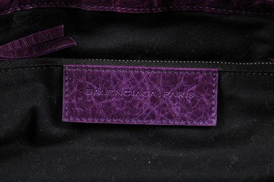 Lot 108 - A Balenciaga violet ponyskin and leather City bag, circa 2006