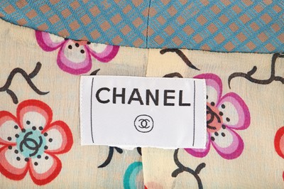 Lot 23 - A Chanel printed chiffon and checked cotton ensemble, early 2000s