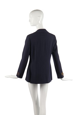 Lot 31 - A Chanel navy wool double-breasted blazer, probably late 1980s