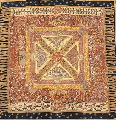 Lot 27 - An Hermès 'Sur un Tapis Volant' silk scarf,...