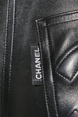 Lot 55 - A pair of Chanel lambskin leather trousers, probably Autumn-Winter 1990-91
