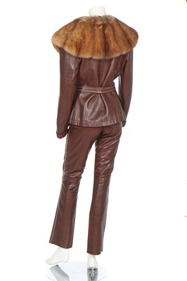 Lot 126 - A Bonnie Manfred Bogner brown leather ensemble, 2000s