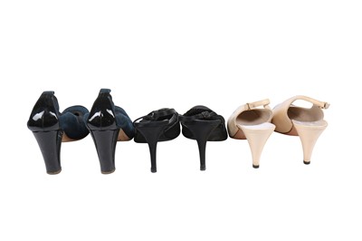 Lot 72 - Four pairs of Chanel two-tone shoes, 1980s-2000s