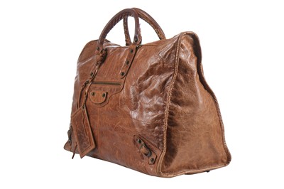 Lot 21 - A Balenciaga large City bag in tan leather, 2010s