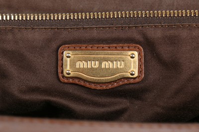 Lot 28 - A Miu Miu ruched brown leather handbag, 2000s-2010s