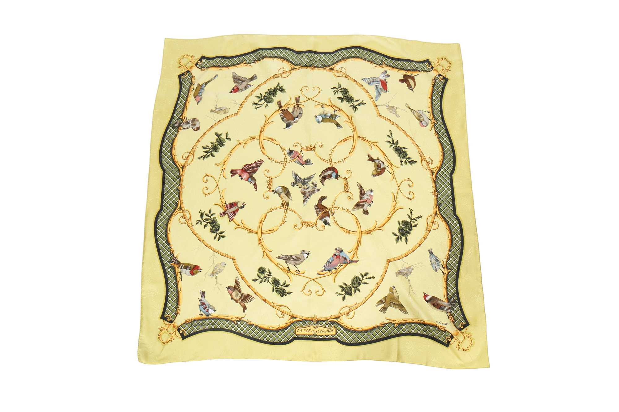 Lot 85 - An Hermès silk scarf, 'La Clé des Champs', reissue of a 1965 design, modern