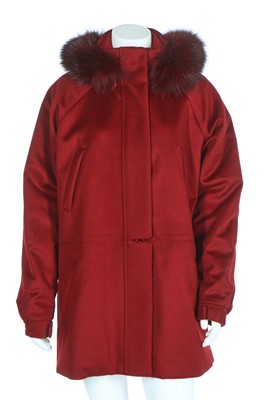 Lot 97 - A Loro Piana 'Icery Long' coat in dark-red cashmere, modern