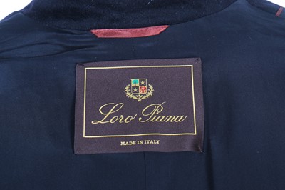 Lot 101 - A Loro Piana black cashmere coat with marten fur cuffs, modern