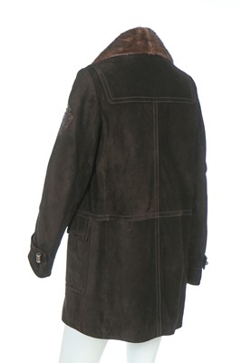 Lot 123 - A Gucci brown suede jacket with detachable mink fur collar, modern