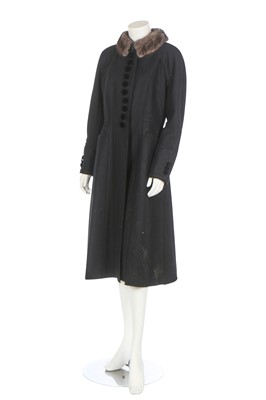 Lot 125 - A Louis Vuitton black felted wool coat, modern