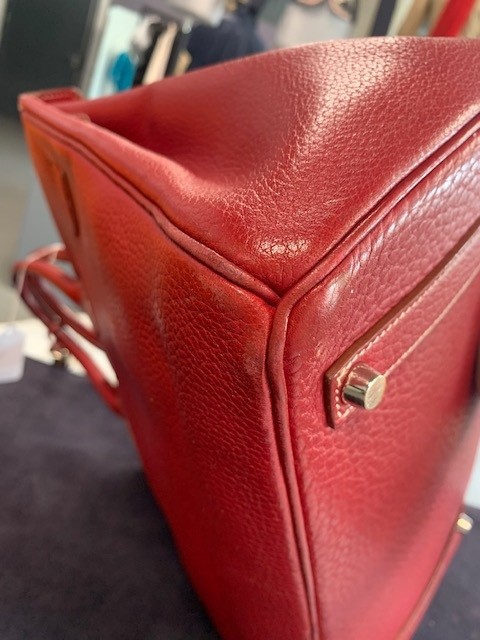 Sold at Auction: Hermes Rouge Garance Red Birkin Bag 35 cm Purse Handbag w/  Box