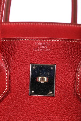 Lot 45 - An Hermès Rouge Braise Togo leather Birkin 35, 2002