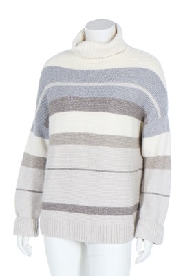 Lot 104 - A Loro Piana striped, knitted, cashmere ankle-length cardigan, modern