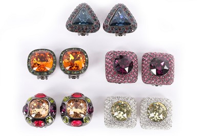 Lot 150 - Four pairs of Kenneth Jay Lane diamanté...