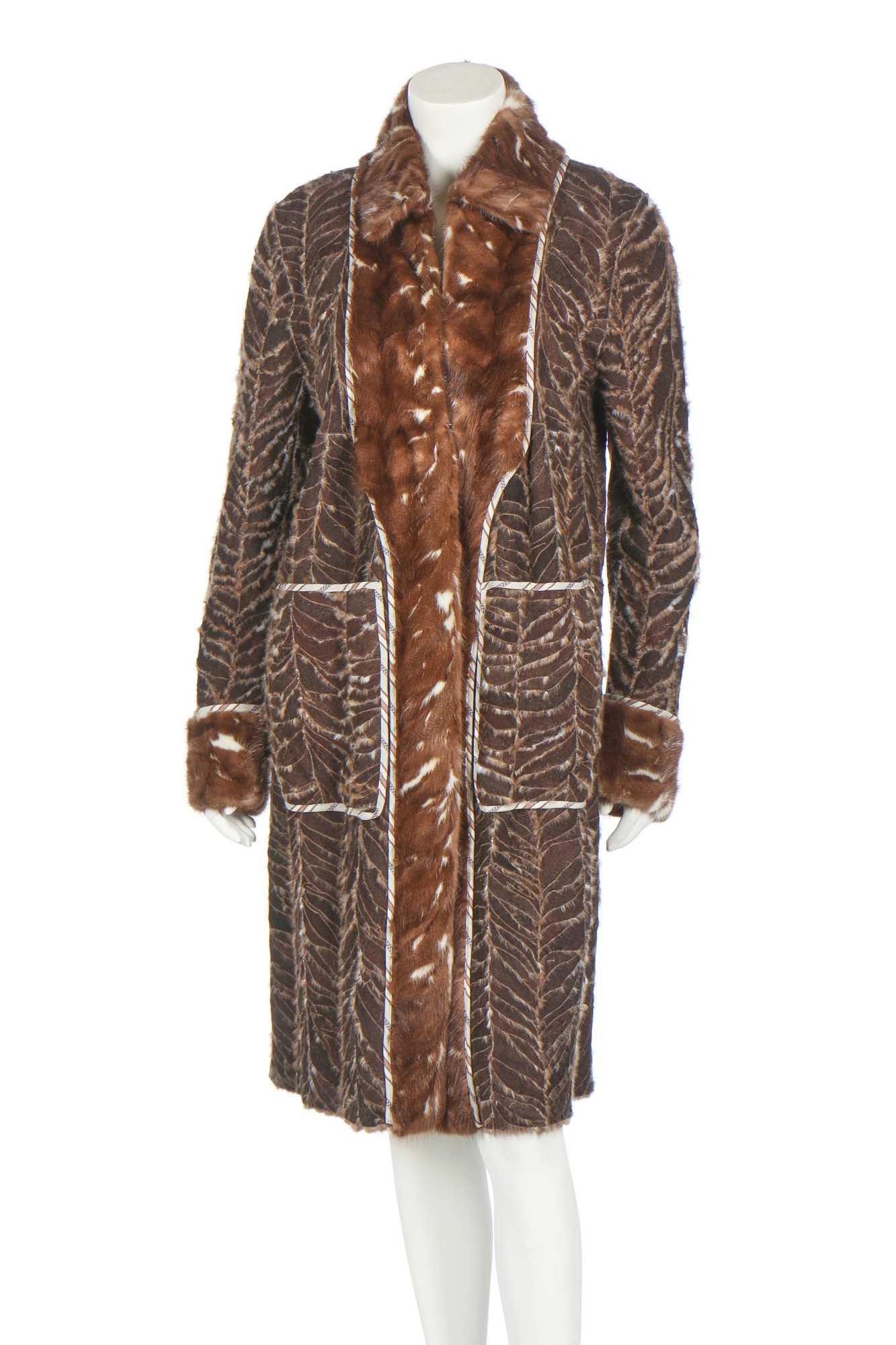 Lot 107 - A Marni intarsia mink coat, modern