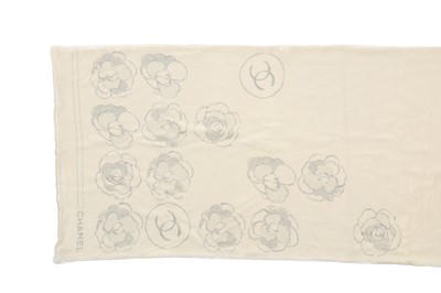 Lot 68 - A Chanel ivory velvet and silk scarf, 2000s