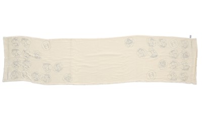 Lot 68 - A Chanel ivory velvet and silk scarf, 2000s