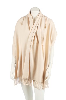 Lot 90 - An Hermès ivory cashmere shawl, modern