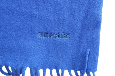 Lot 89 - An Hermès blue cashmere shawl, modern