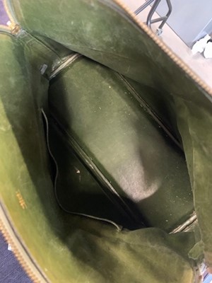 Lot 1 - An Hermès green ostrich leather Bolide, probably 1960s