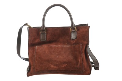 Lot 15 - A Gucci brown suede and leather handbag, late 1990s-early 2000s