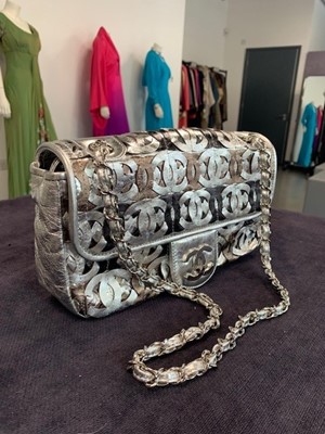 Lot 1 - A Chanel metallic leather classic flap bag, Spring-Summer 2008