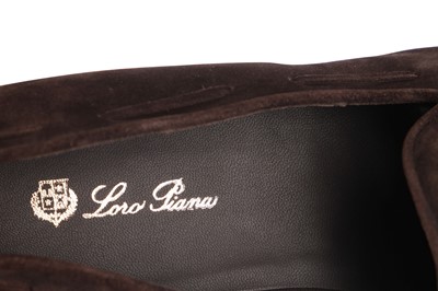 Lot 76 - Two pairs of Loro Piana suede loafers, modern