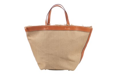Lot 74 - A Loro Piana canvas and leather summer tote bag, modern