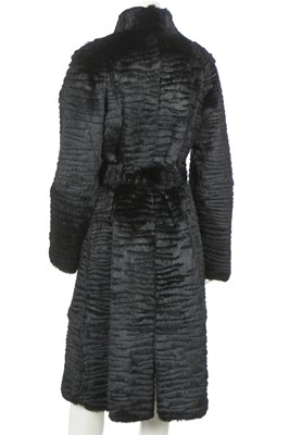 Lot 92 - An Armani shaved black rabbit fur evening coat, 2000s