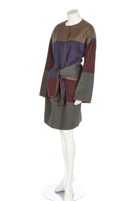 Lot 82 - A Loro Piana reversible striped cashmere coat, modern