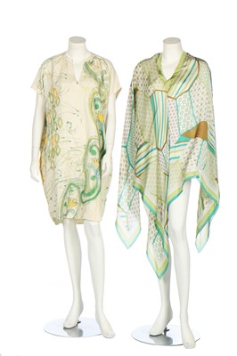Lot 77 - Two Loro Piana printed silk summer tunics/cover-ups, modern