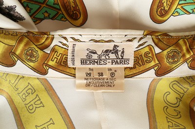 Lot 51 - An Hermès printed silk shirt, probably 1990s