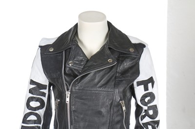 Lot 167 - A BOY London hand-painted black leather jacket, probably early 1990s