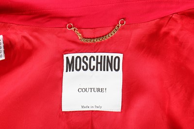 Lot 173 - A Moschino red rayon-blend suit, early 1990s