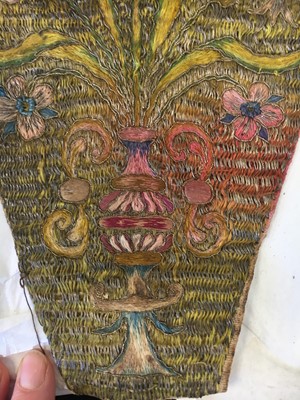 Lot 425 - An embroidered stomacher, English, circa 1700