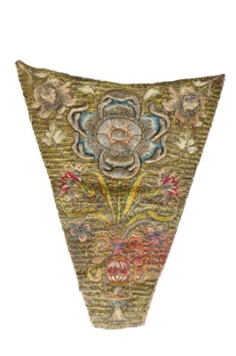 Lot 425 - An embroidered stomacher, English, circa 1700