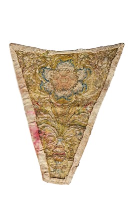 Lot 425 - An embroidered stomacher, English, circa 1700