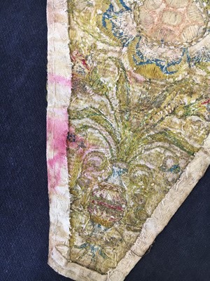 Lot 425 - An embroidered stomacher, English, circa 1700