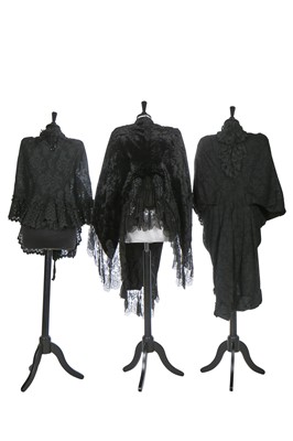 Lot 412 - A group of mainly black clothing, late 1880s-1910